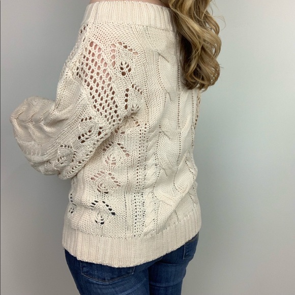 Cuddle Season Off The Shoulder Cable Knit Sweater - Picture 3 of 8